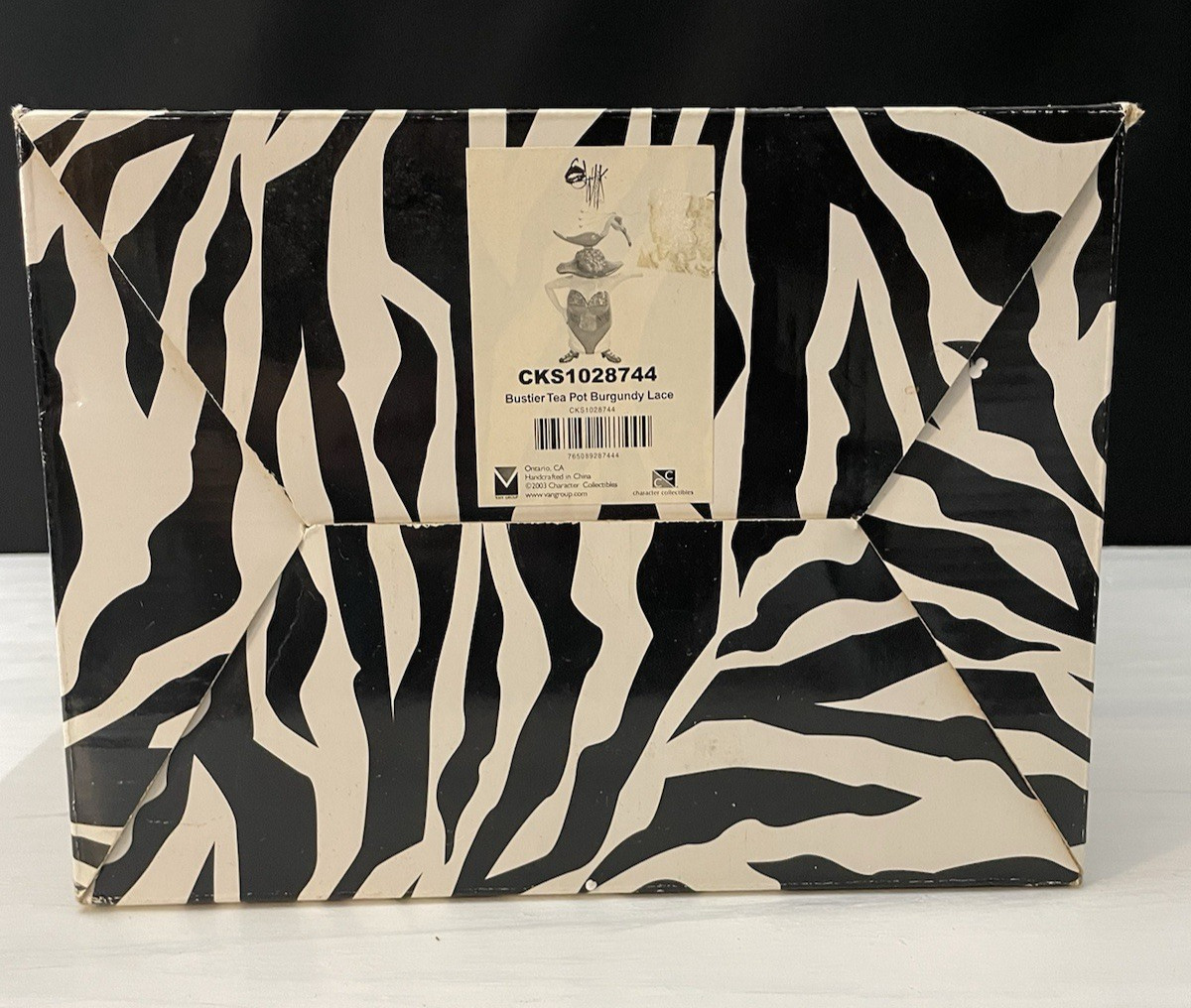 Lynda Corneille BUSTIER BURGUNDY LACE tea pot SWAK (Sealed With a Kiss) w/ Box