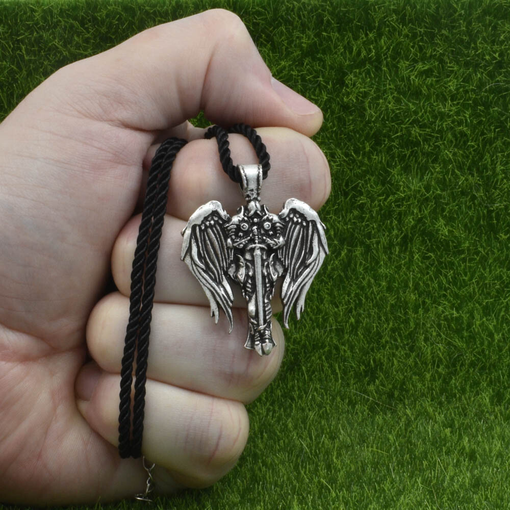 Patron Saint St Michael Archangel Irish Celtic Cross Talisman Pendant Necklace