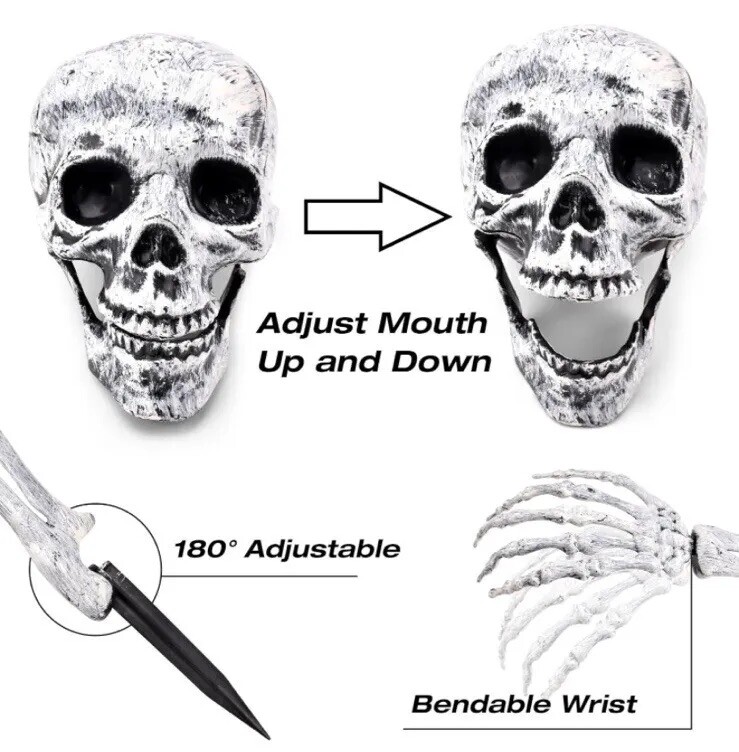 Halloween Skull Skeleton Arms With Spikes For Outdoor Display Decorating Spooky