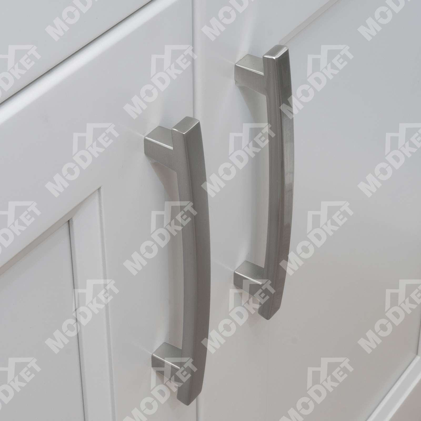 Solid Brushed Nickel Modern Kitchen Cabinet Pulls Knobs Handles Drawers Bathroom