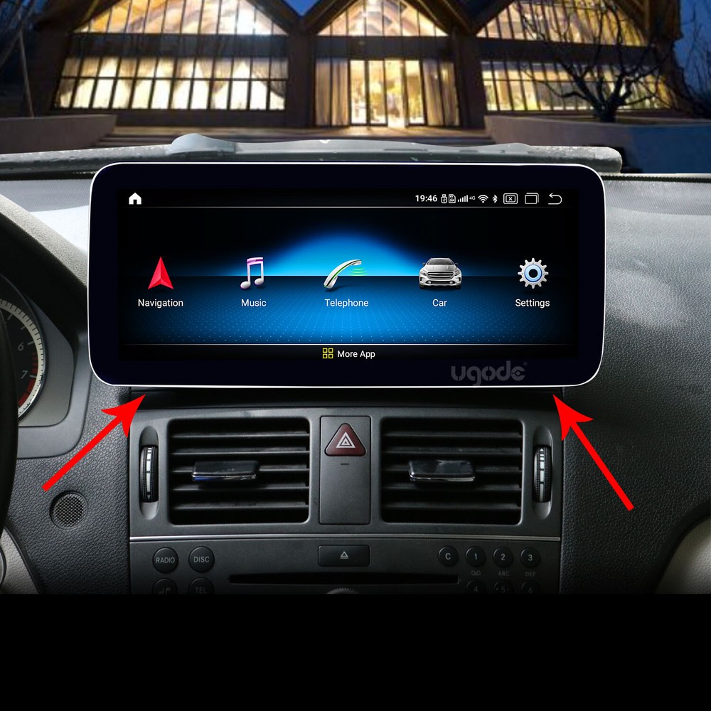 Ugode Plastic Frame Base Stand Bracket for Benz C class W204 Screen 2008-2010