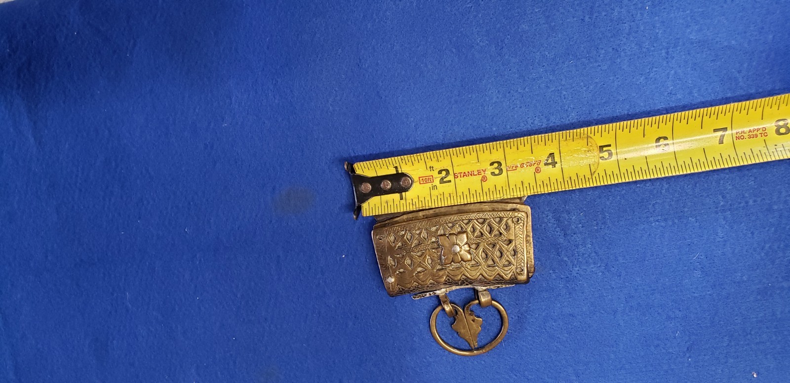 Antique Tibetan Fire, Flint Striker with Pouch Brass and Leather