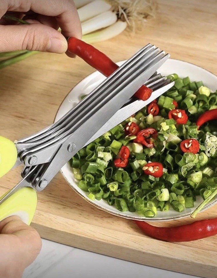 Multi-Blade Herb Scissors Multi Functional Plastic Handle