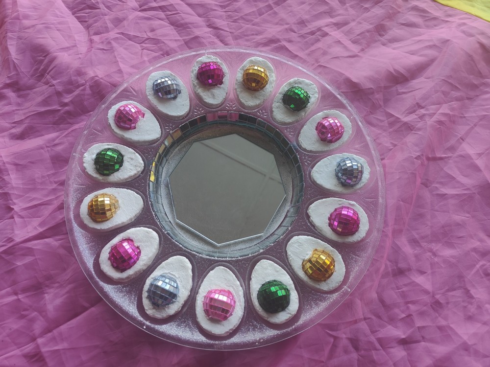 Handmade Easter Disco Deviled Egg Mirror