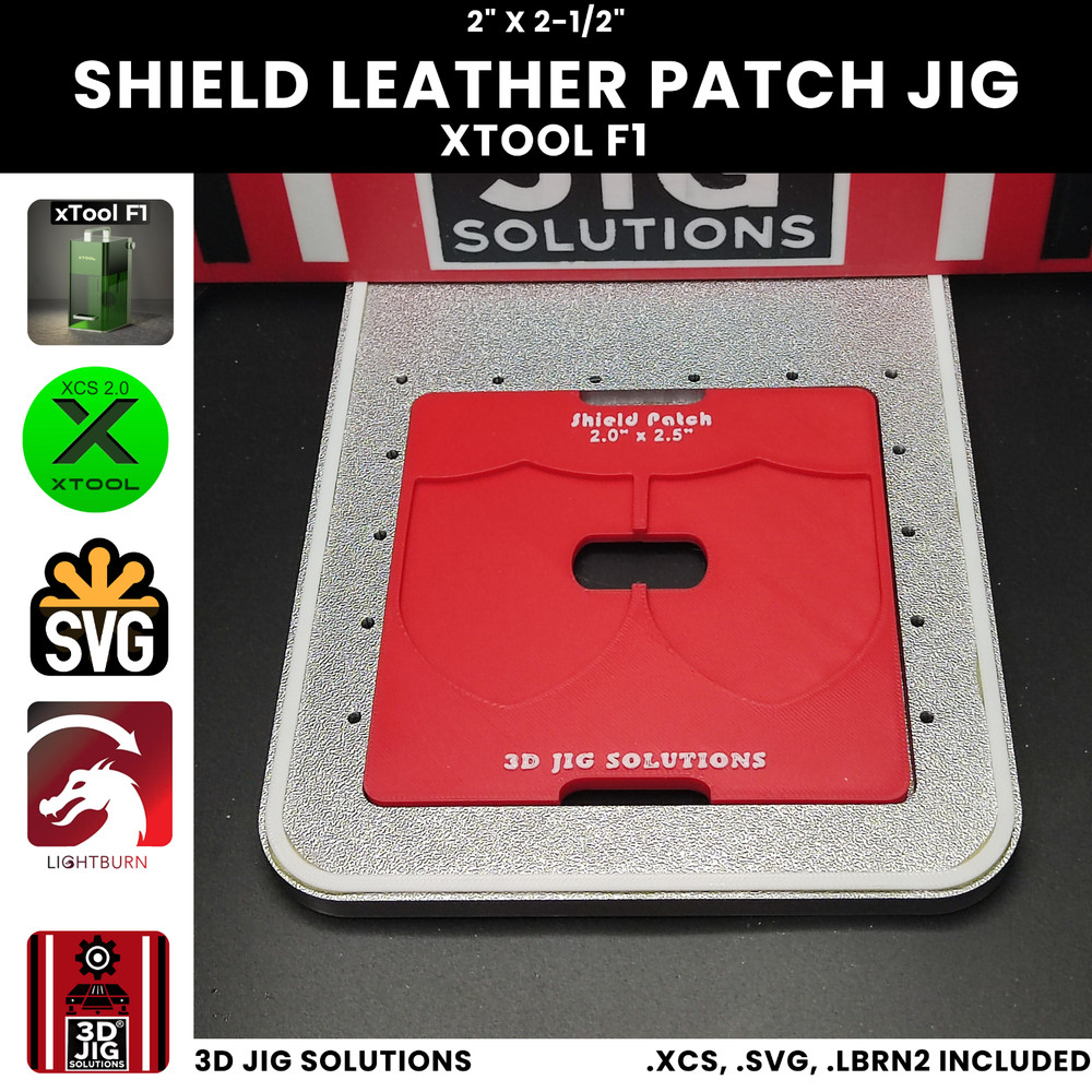 xTool F1 Leather Hat Patch Jig | Shield Shape Laser Engraving Template