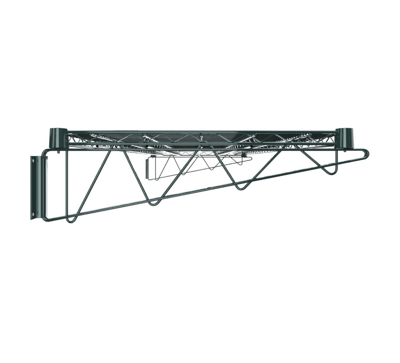 Set of (4) Krollen Industrial 24" x 60" Green Epoxy Wire Wall Mount Shelf