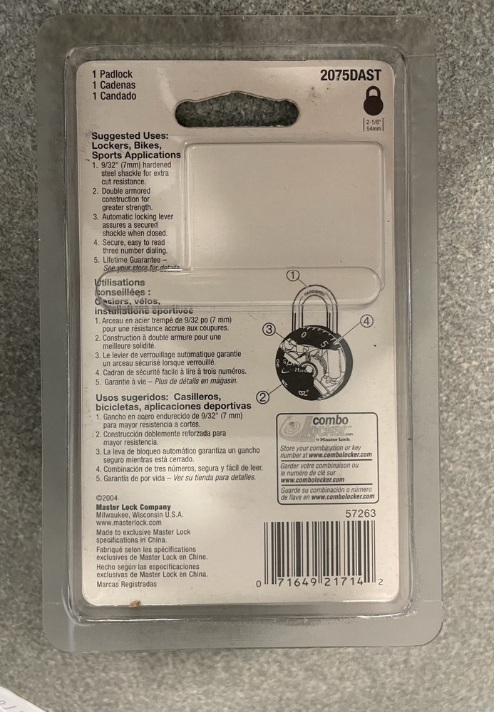 Master Lock Sphero by Master Smooth Spin Combination Lock Padlock 2075DAST