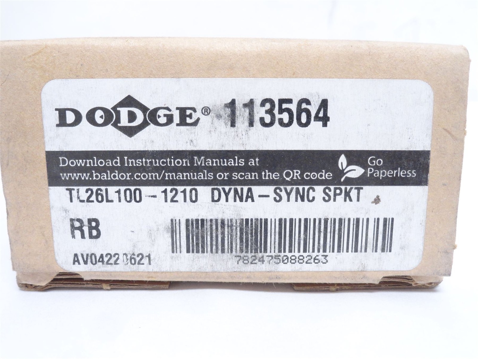 249245 New In Box; Dodge TL26L100-1210 Bushed Timing Belt Pulley; 26 Tooth