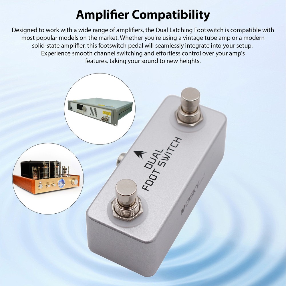 MOSKYAUDIO Dual Footswitch Amp Channel Footswitch Locking Function U3D8