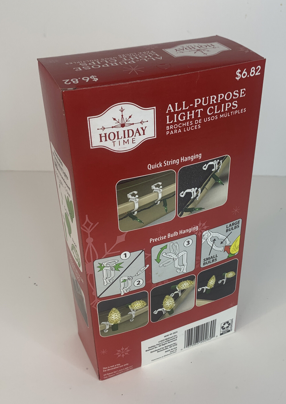 Holiday Time Light Clips All-Purpose Christmas Light Hooks 100 Clips Per Box New