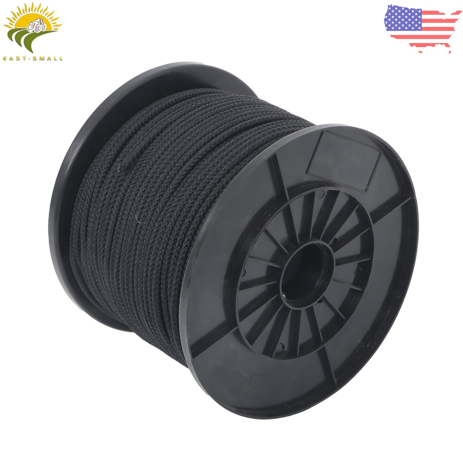 3/16" Black Dacron Polypropylene Rope 500 Ft Spool High UV & Abrasion Resistance
