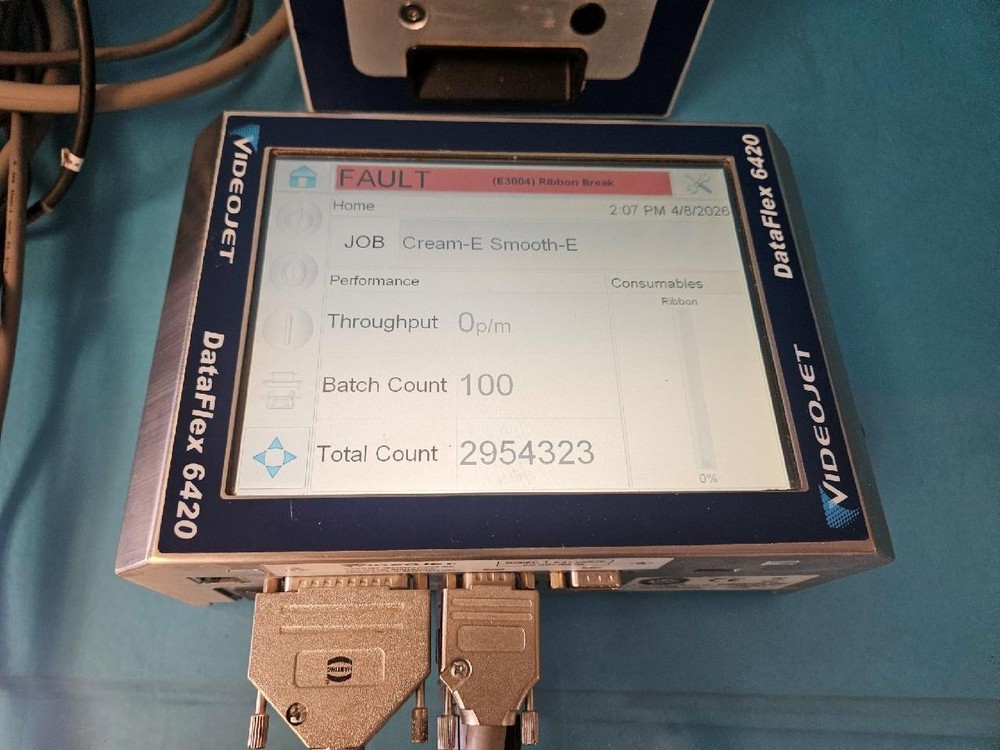 VIDEOJET DATAFLEX 6420 107MM THERMAL TRANSFER PRINTER 8.4 CLARITY INTERFACE OPER
