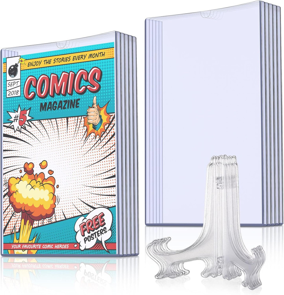 5 Set Comic Book Display Case Set, Include Comic Book Sleeves and Clear Plastic