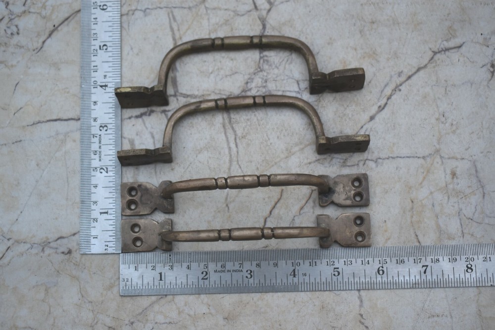 Vintage Victorian Cast Brass Handles Door Knobs and Pulls Gate Handle 4 pcs