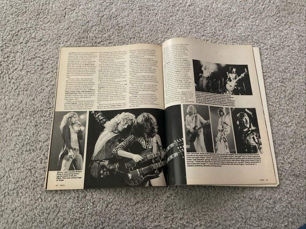 VIBES MAGAZINE 1978 LOT OF 3 KISS POSTER LED ZEPPELIN ROLLING STONES POSTER ROD