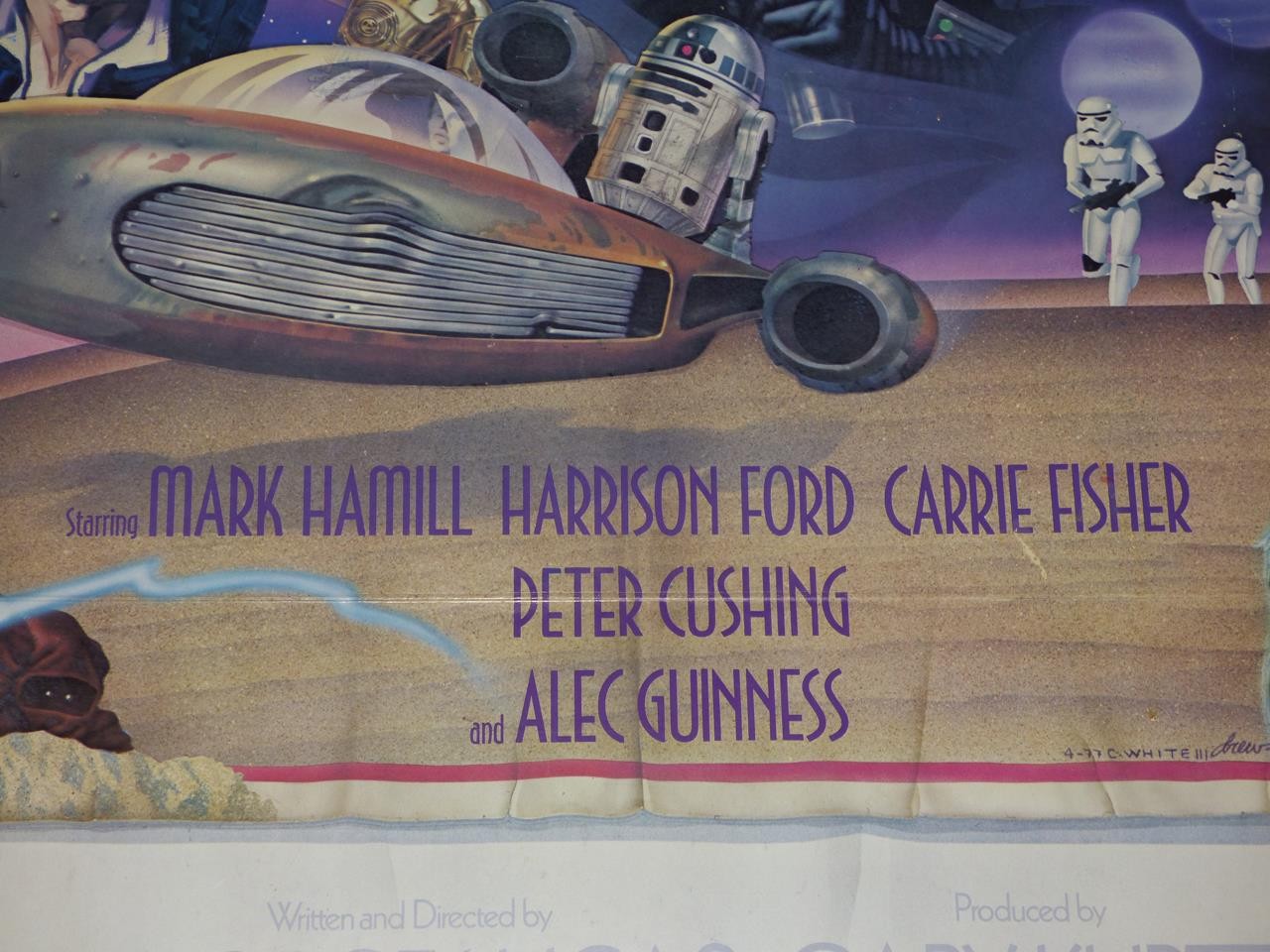 1977 STAR WARS D STYLE ORIGINAL MOVIE STANDEE PROMO DISPLAY POSTER