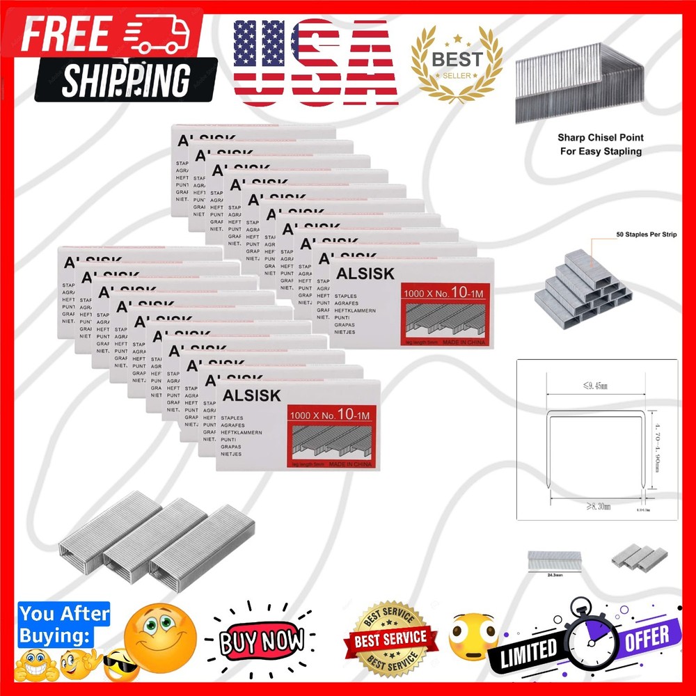 Compact and Durable 20,000pcs No.10 Mini Staples for Everyday Stapling Needs
