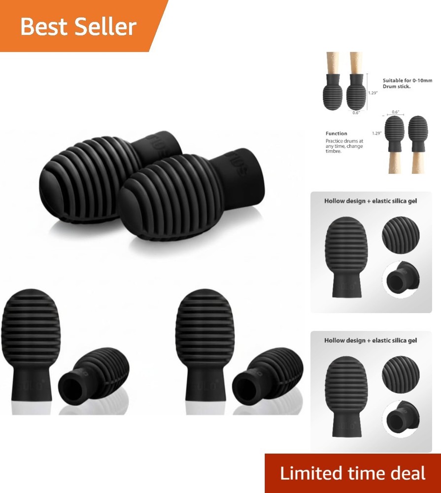 Durable Black Drumstick Dampeners - Perfect for Quiet Practice and Training