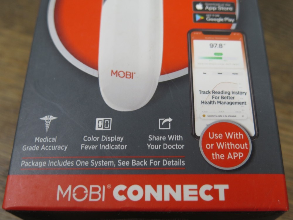 Mobi Connect Smart Bluetooth Ear + Forehead Dualscan Thermometer NEW