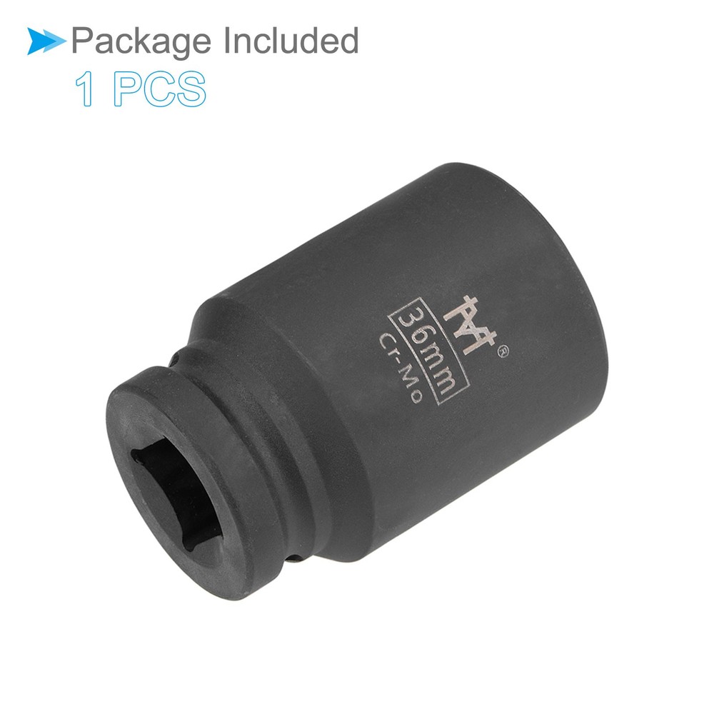 Deep Impact Socket 3/4" Drive 36mm Socket Cr-Mo Steel Hex Wrench Socket