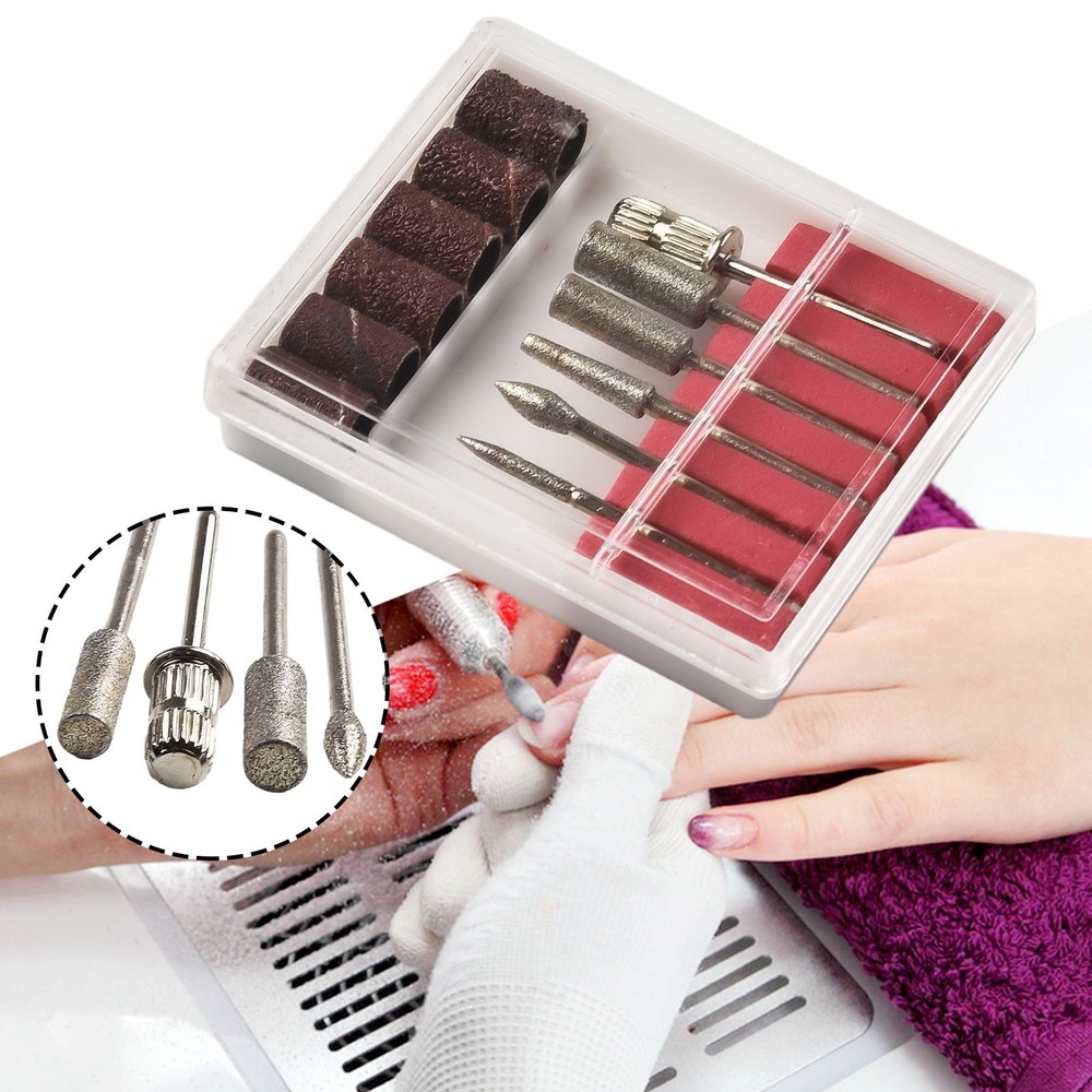 12pcs Electric Nail Drill Bits File Tool Manicure Machine Grind Head Tools Pack