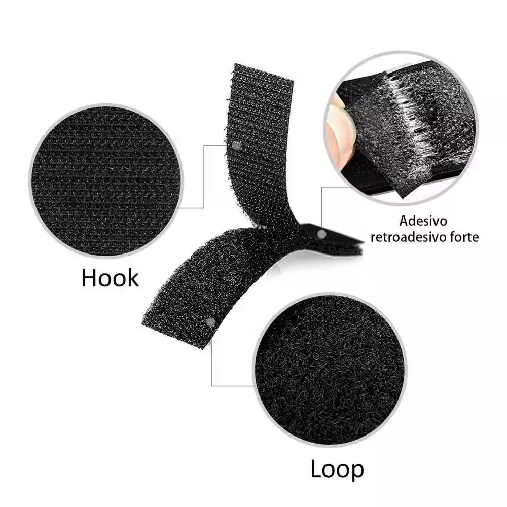 2 X 4 In. Adhesive Square Hook and Loop Tape-12 Sets-Sticky Back Fastener for In