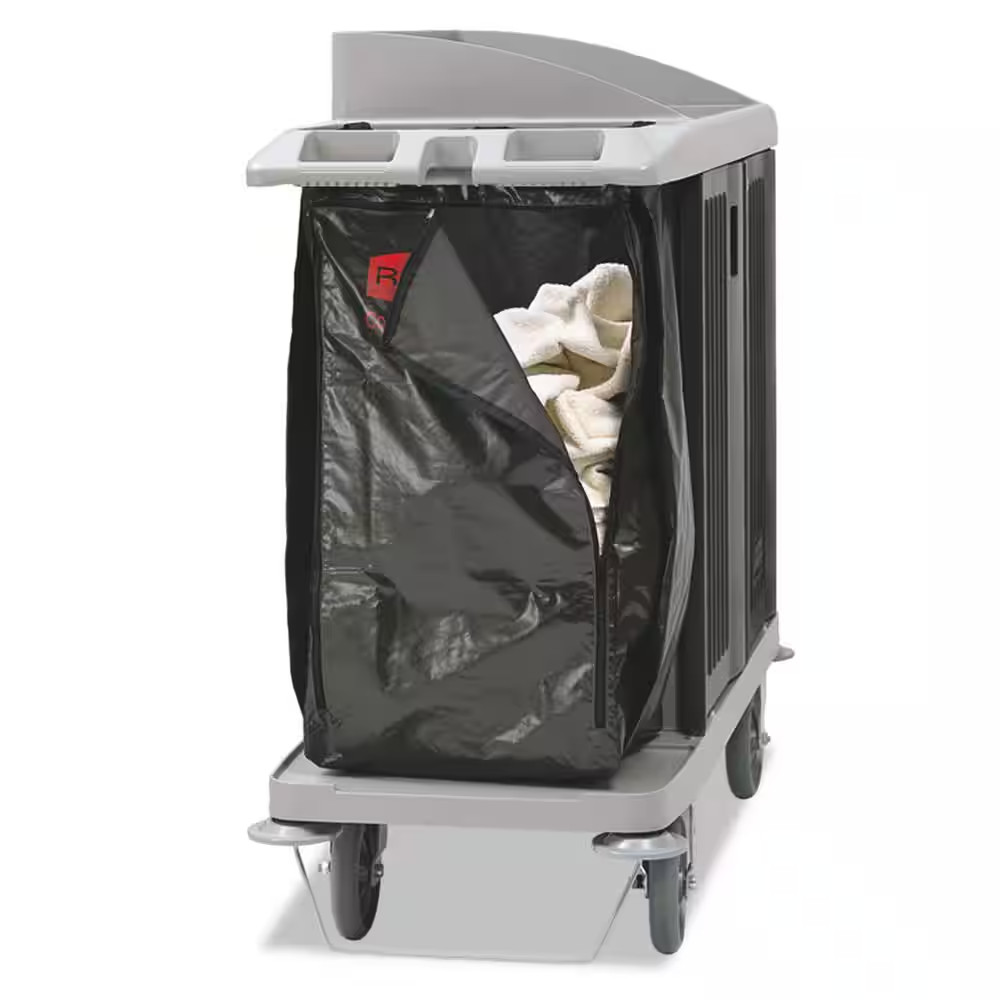 Vinyl Replacement Bag with Zippered Side Opening for Housekeeping Carts