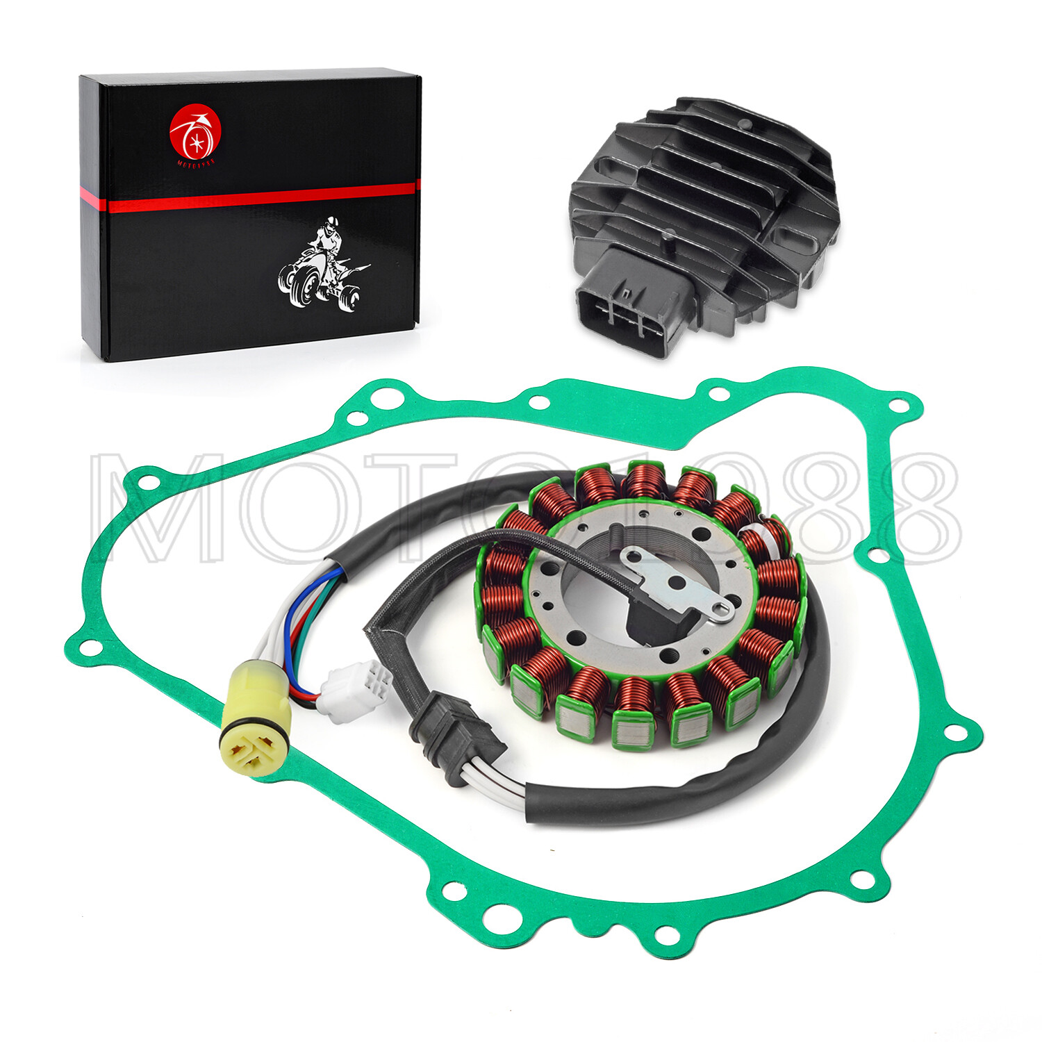 Stator & Rectifier Coil Relay W Gasket kit for Yamaha Kodiak 400 450 2003-2006