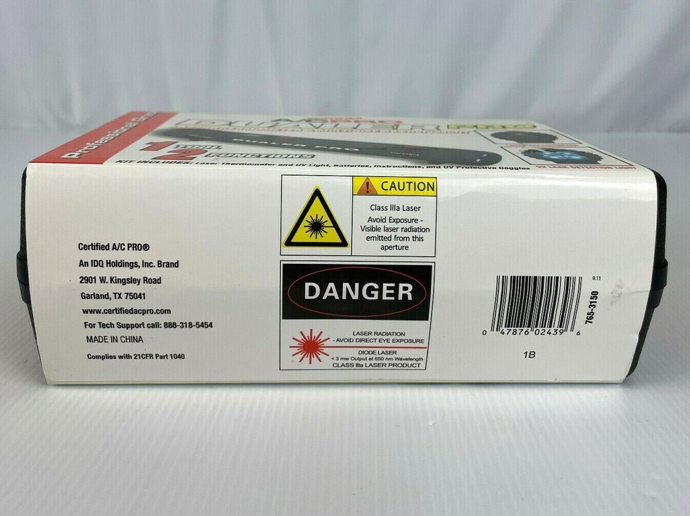 Interdynamics 439PROKIT Dualer Pro Laser Thermometer plus UV Light w/Case!