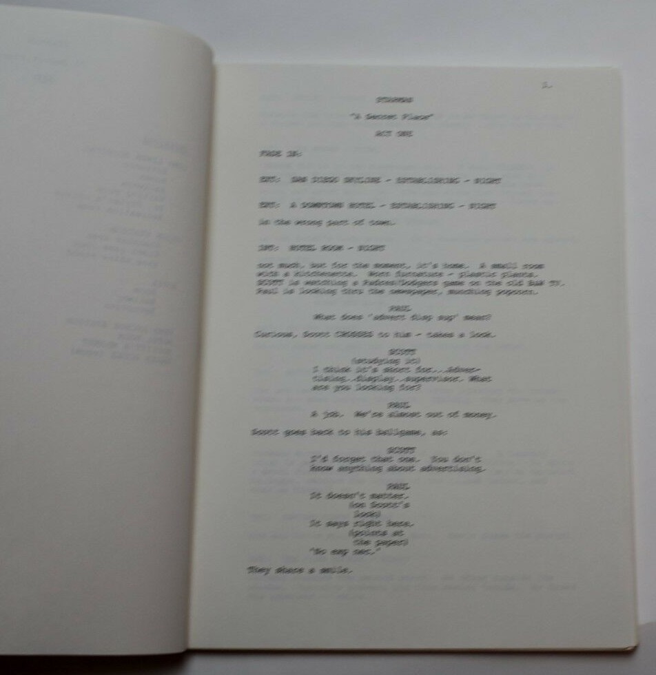STARMAN / Randall Wallace, 1986 alien Sci Fi TV Script "Secrets" Robert Hays