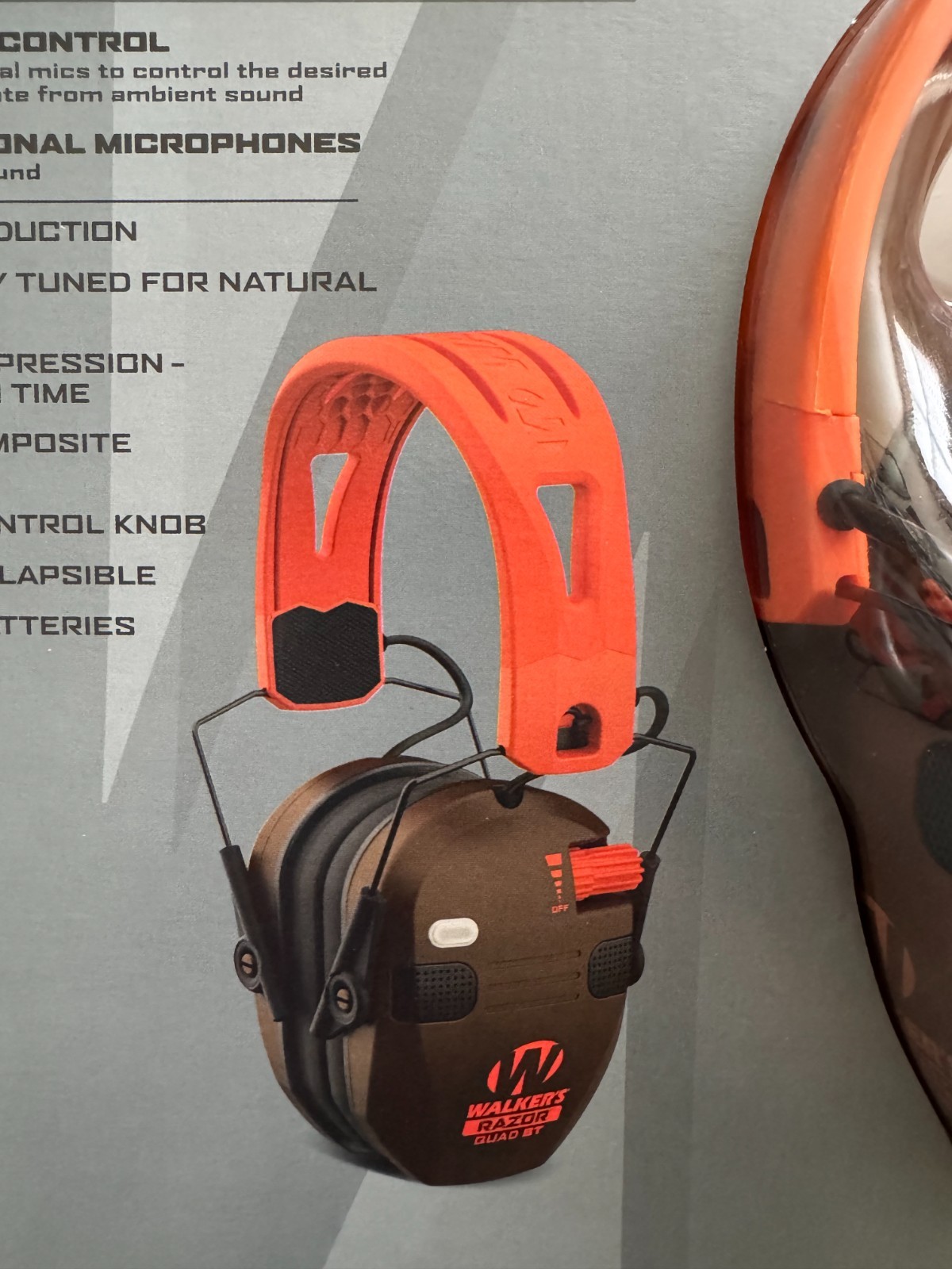 Walker's Razor Quad Bluetooth Tacti-Grip Slim Digital Muff Ear Protection | NEW