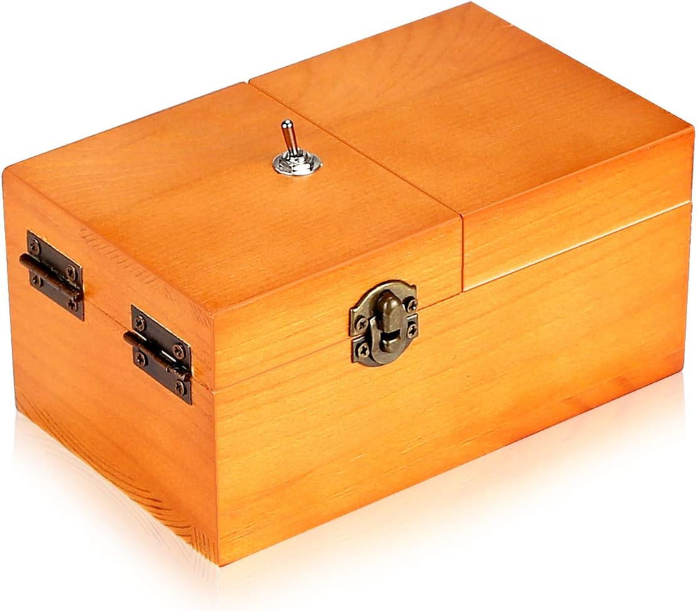 Useless Box Turns Itself off in Wooden Storage Box Alone Machine Fully Assembled