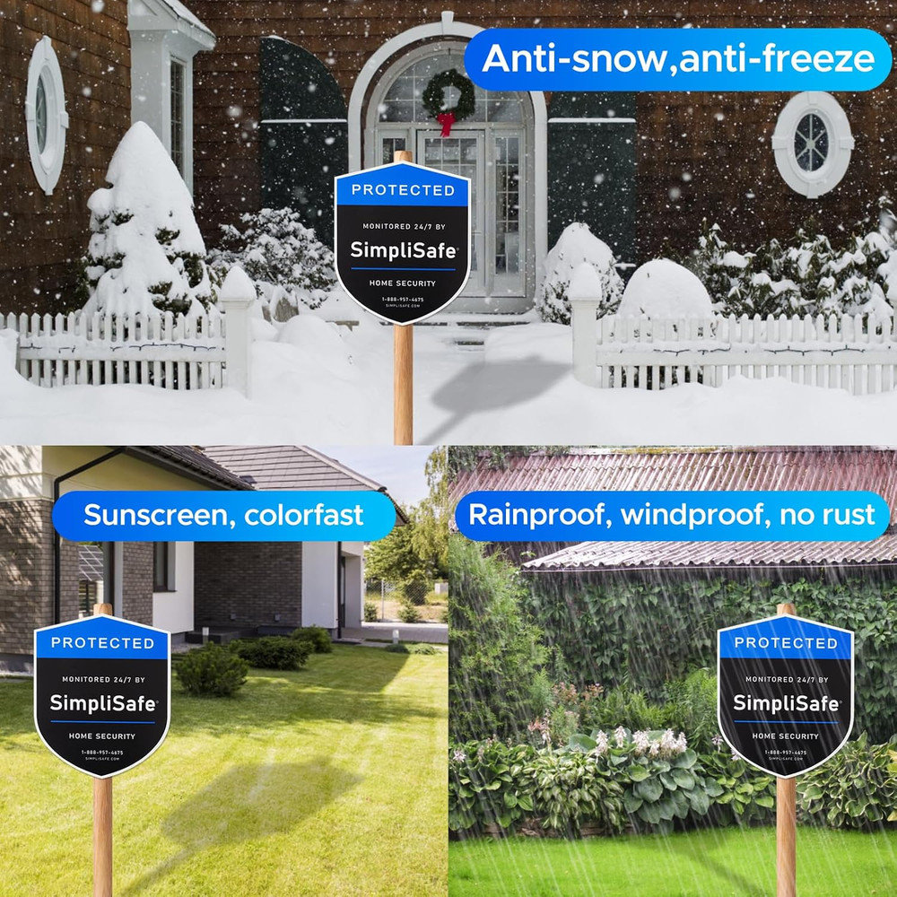 3PCS Yard Sign Compatible for Simplisafe Home Security System,And 3PCS Door/Wind