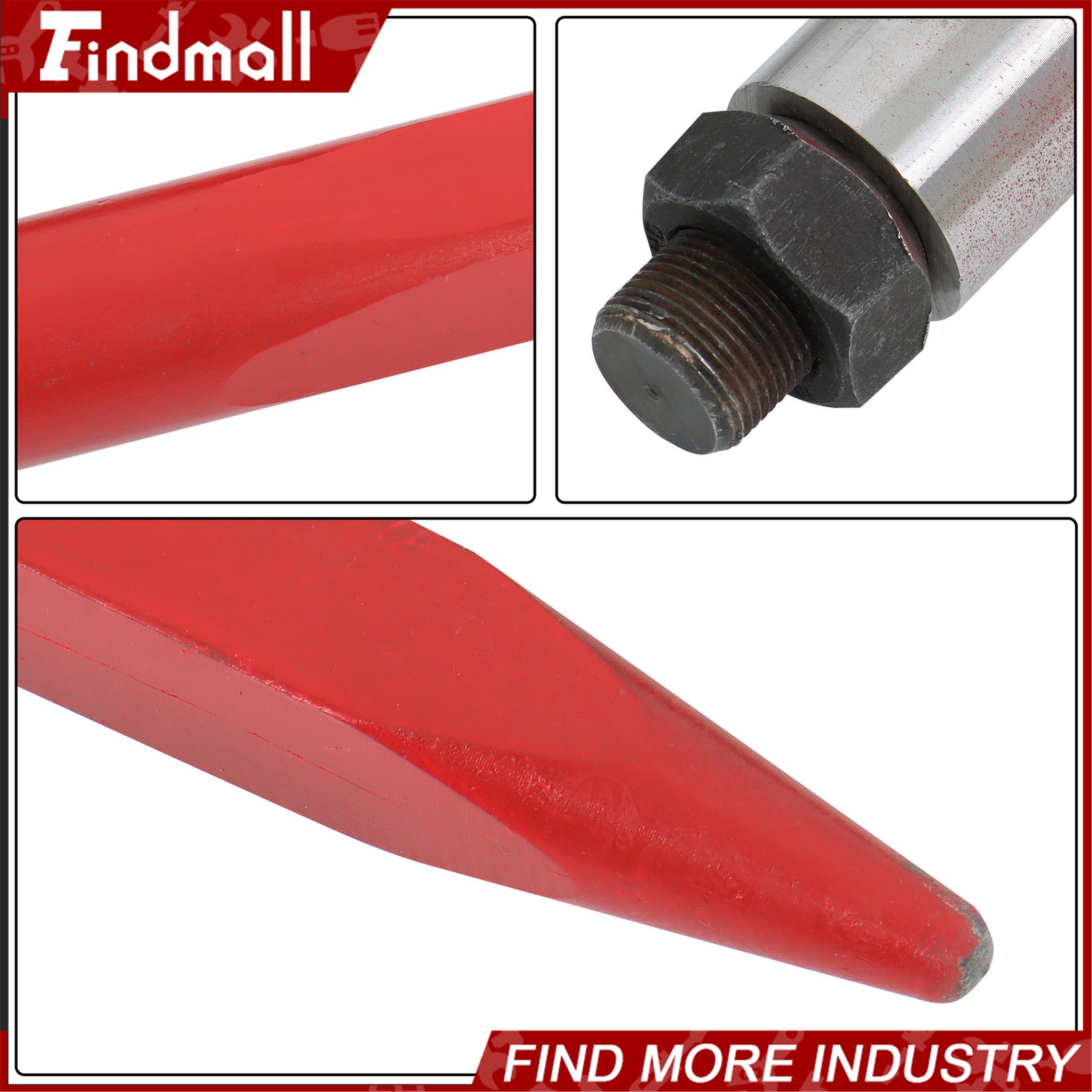 2-Pack Red Hay Bale Spear 49" 4500 lbs Capacity Spike Fork For Loaders Tractors