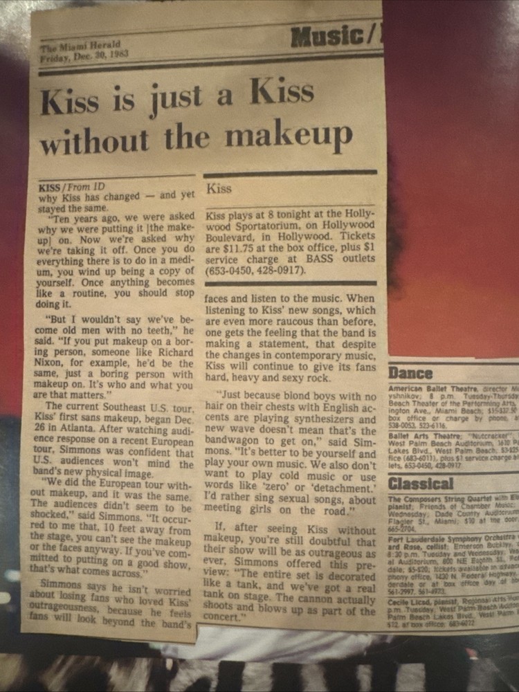 KISS Rare Animalize World Tour 1984-1985 Concert Program Mark St John Eric Carr