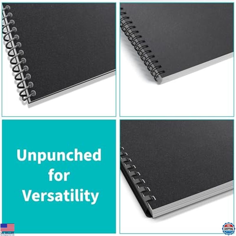 Binditek 200 Pack 12 Mil Sand-Textured Polycover, Midweight Binding Front and