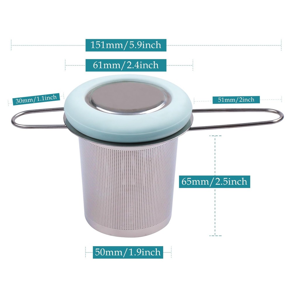 Tea Infuser Stainless Steel Tea Strainer Folding Handle Tea Filter Extra Fine Me