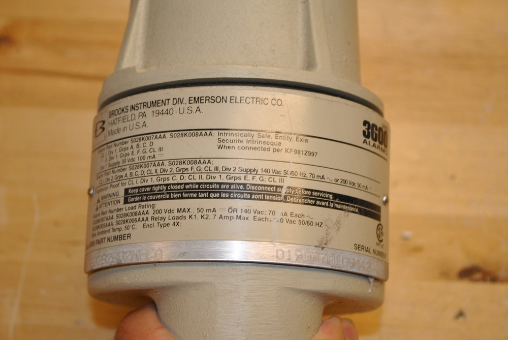 Brooks Instrument 3600 Alarm Flow Meter 3602B2BD2NFCA