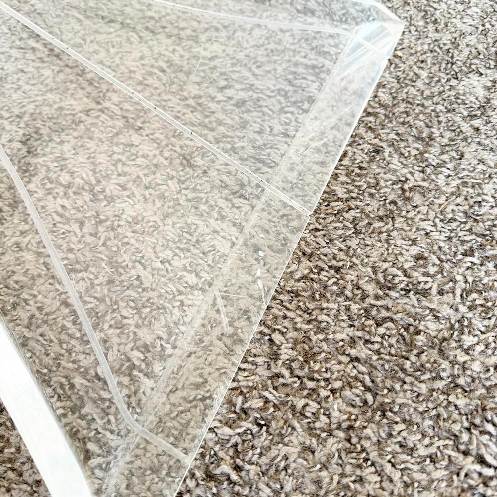 Postmodern Octagonal Beveled Glass Top Lucite Coffee Table