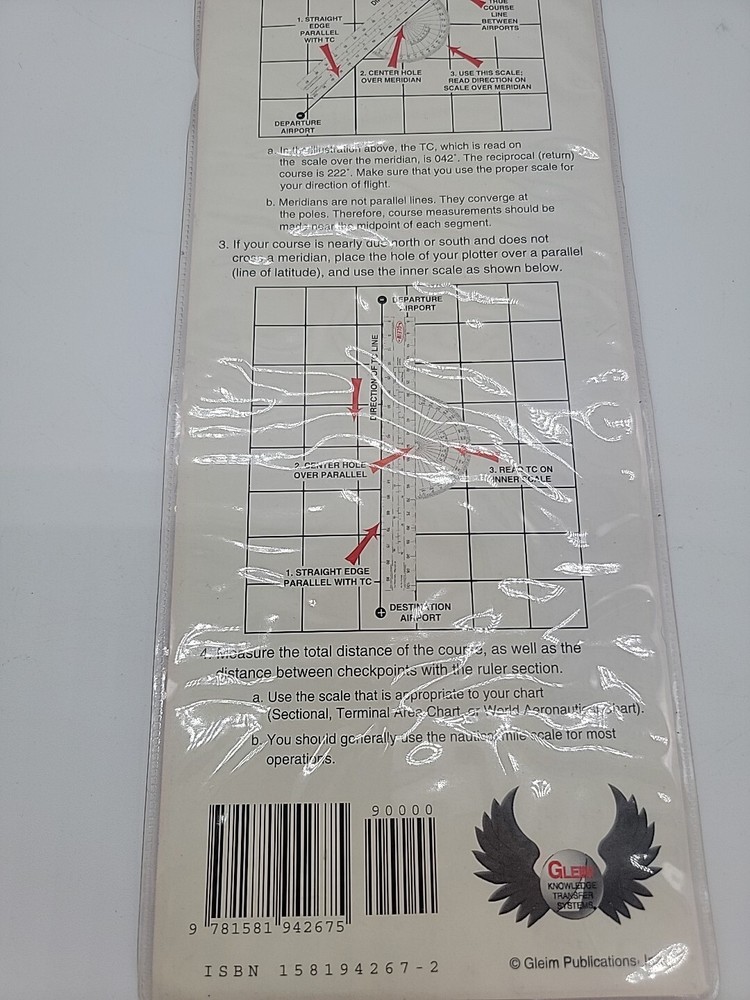 Gleim Navigational Plotter | Sectional & TAC Scale | Statute & Nautical Scales