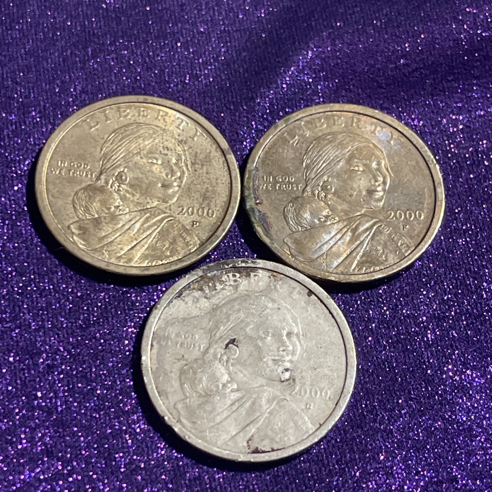 2000 D & p sacagawea dollar, Die Cracks, Improper Die