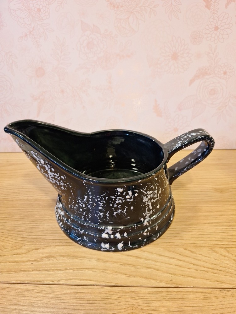 Handmade Pitcher Ceramic Bldg And White Speckled