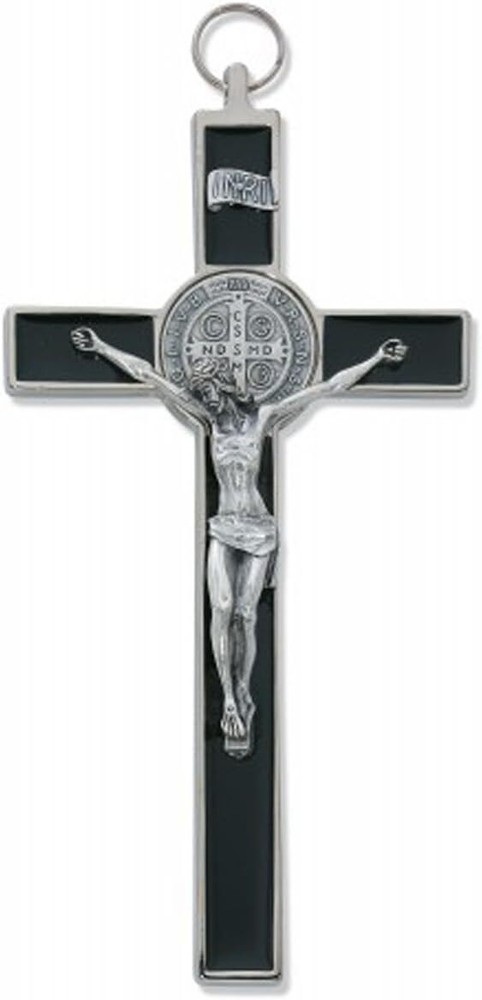 St. Benedict Crucifix  8'  Black Epoxy  - Décor Gift Religious