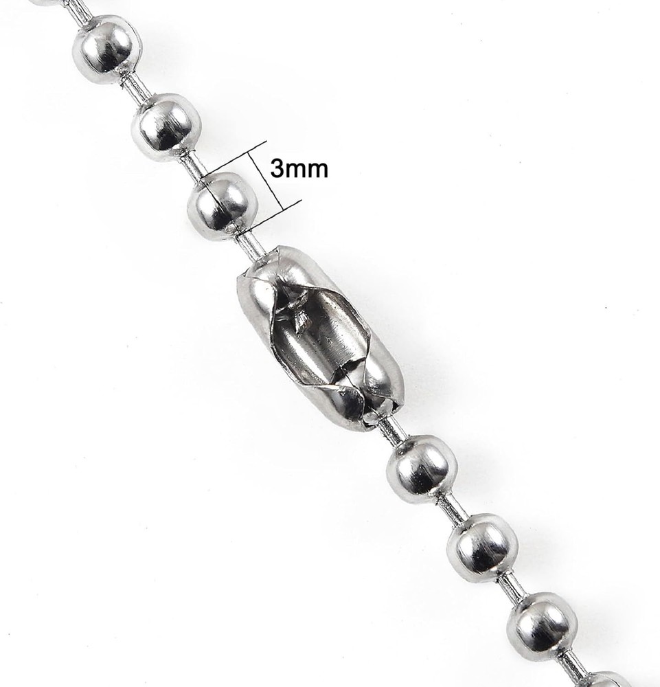 197 Inch Ceiling Fan Pull Chain, Beaded Chains 197 Inch, Silver