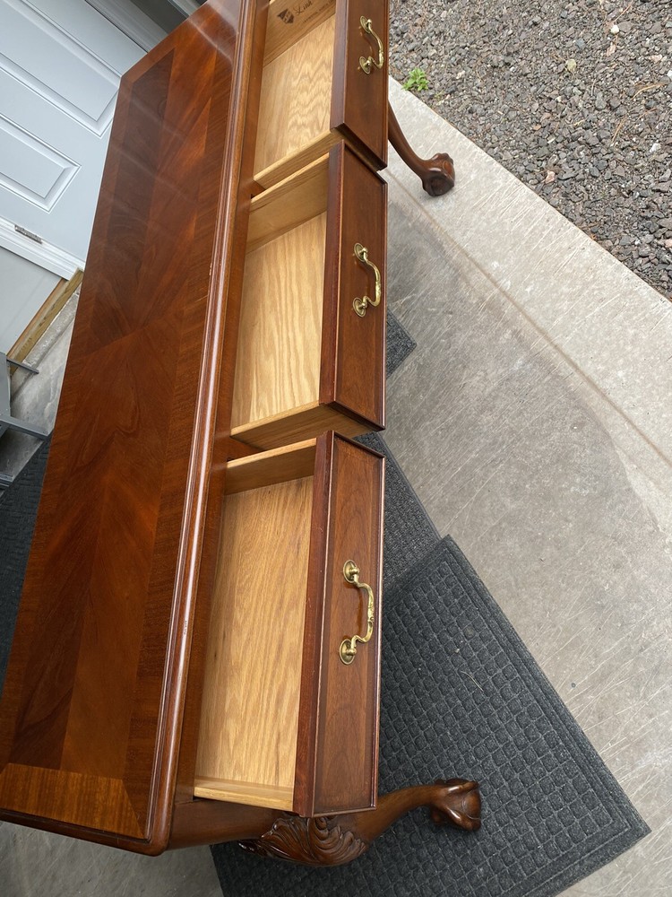 LINK TAYLOR BANDED HEIRLOOM SOLID MAHOGANY CONSOLE TABLE SIDEBOARD