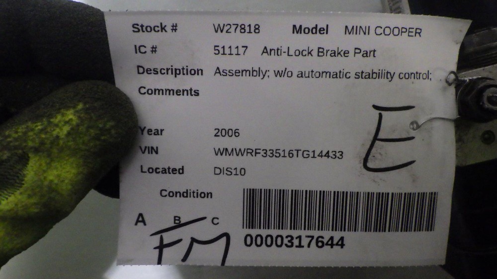 06 MINI COOPER Anti-Lock Brake