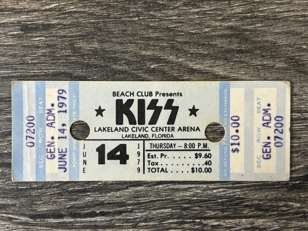 KISS TICKET STUB Dynasty Concert Tour Lakeland FL CANCELLED Vintage Kiss Aucoin