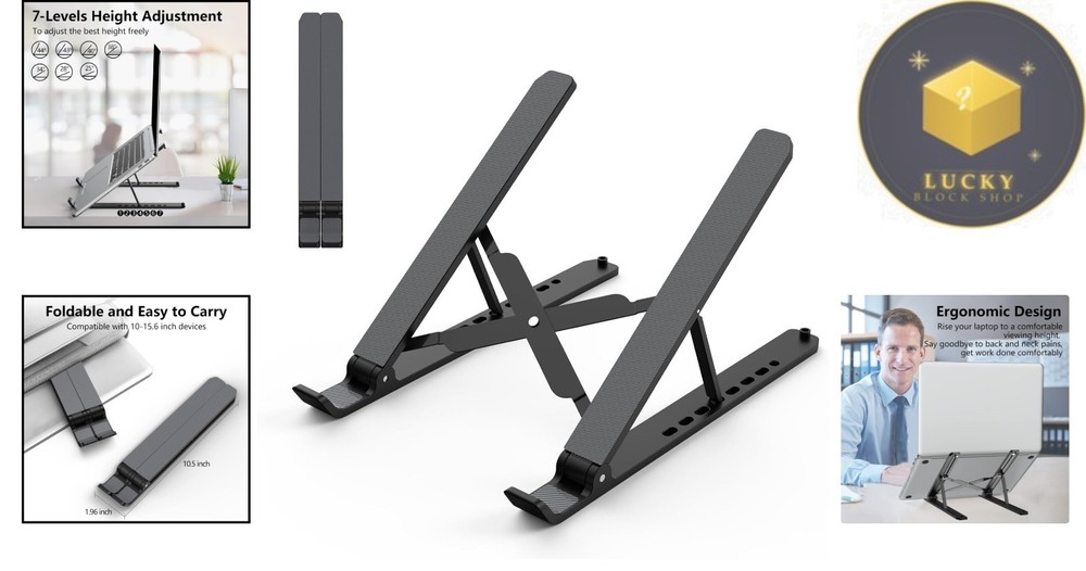 Sturdy Portable Laptop Stand - Ergonomic Height Adjustable for Comfortable Use