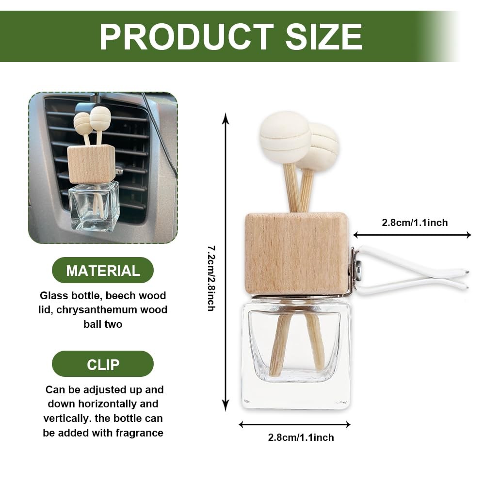 Rebvugr 2PCS Car Diffuser Air Freshener Bottle, Diffusers for Transparent