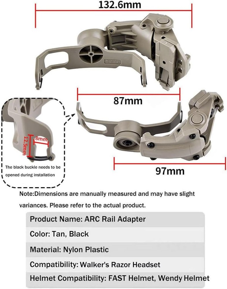 ARC Rail Adapter for Tactical Helmets, Fast Helmets Accessories Compatible wi...